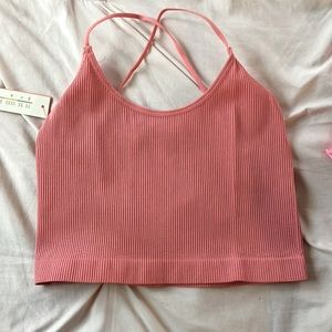 pink crop top size large
